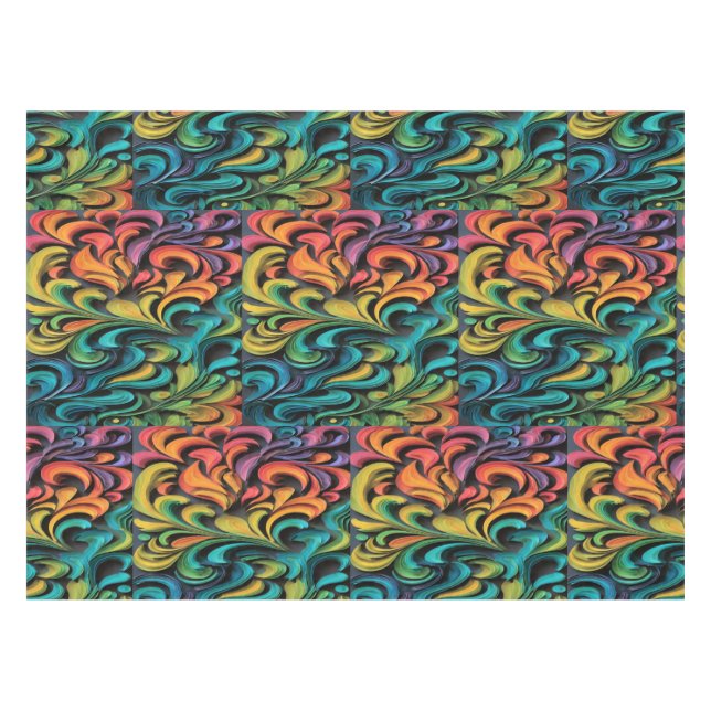 Nappe Art vibrant tourbillon multicolore (Devant (Horizontal))