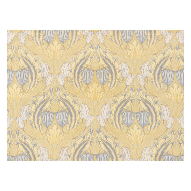 Nappe Arts et artisanat Walter Crane Tulipes blanches bl (Devant (Horizontal))