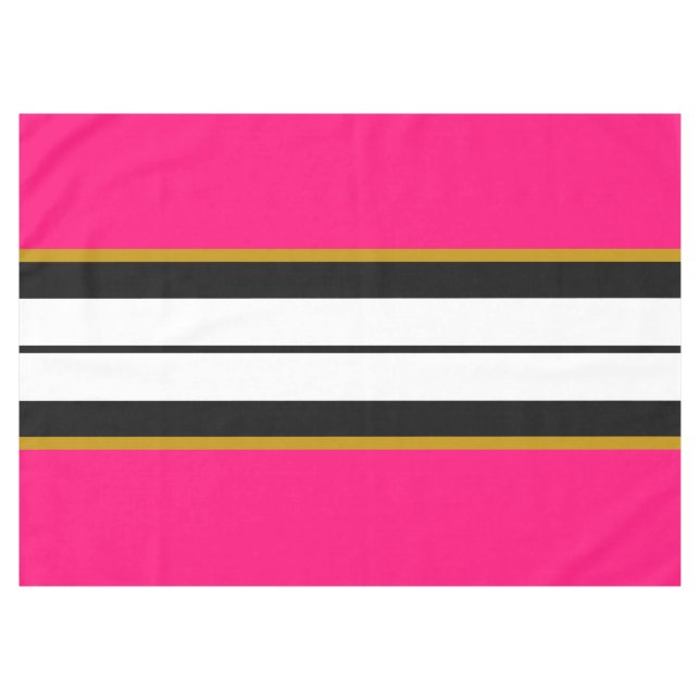 Nappe Athletic Bright Pink Black White Racing Stripes (Devant (Horizontal))