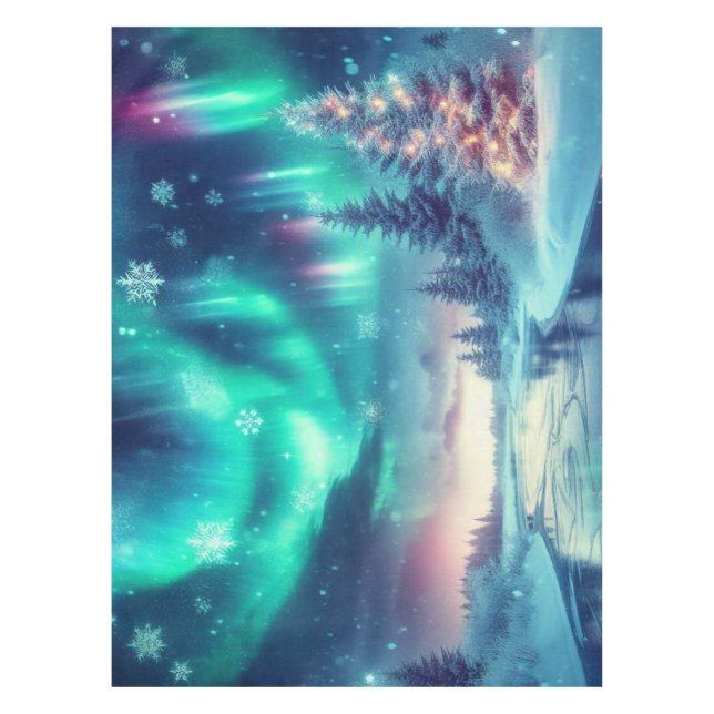 Nappe aurora borealis/Noël/hiver (Devant)