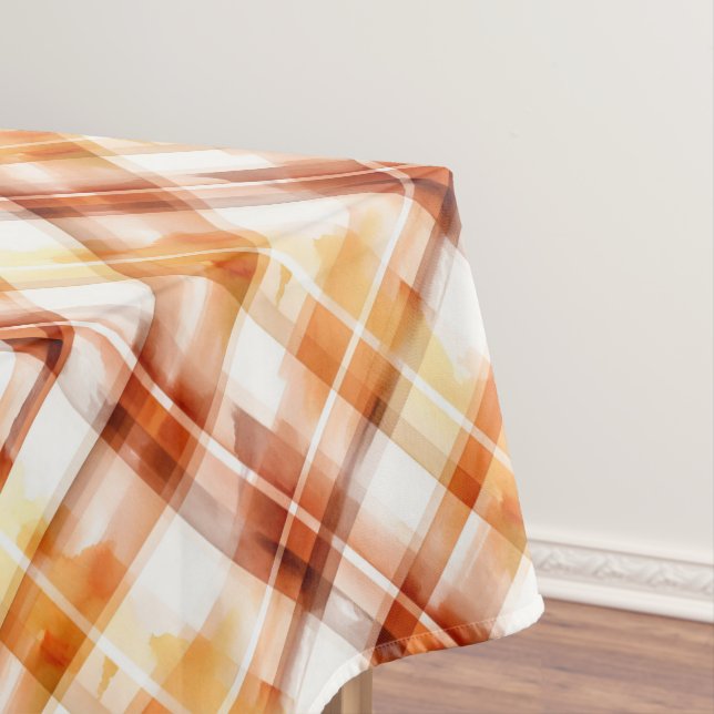 Nappe Automne Aquarelle d'automne Orange Plaid Motif (In Situ)