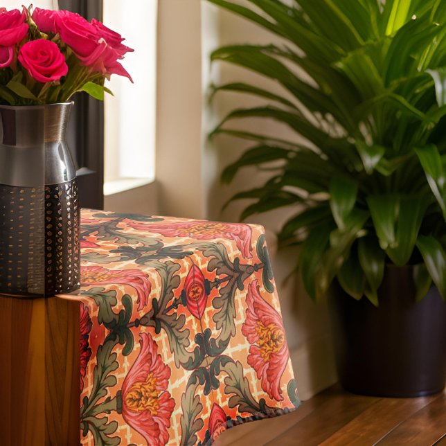 Nappe Automne Automne Art Nouveau Floral Orange Vert (Créateur téléchargé)