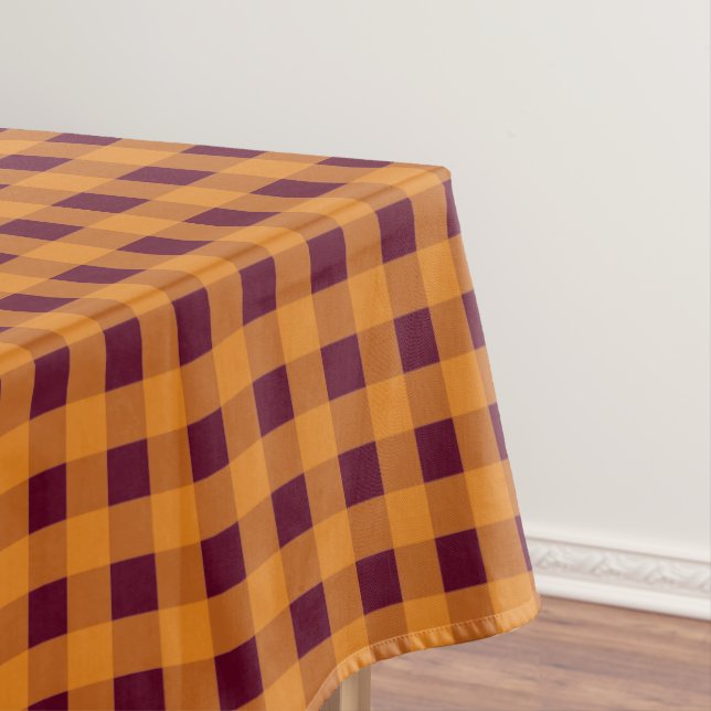 Nappe Automne Automne Orange Burgundy Plaid Motif (In Situ)