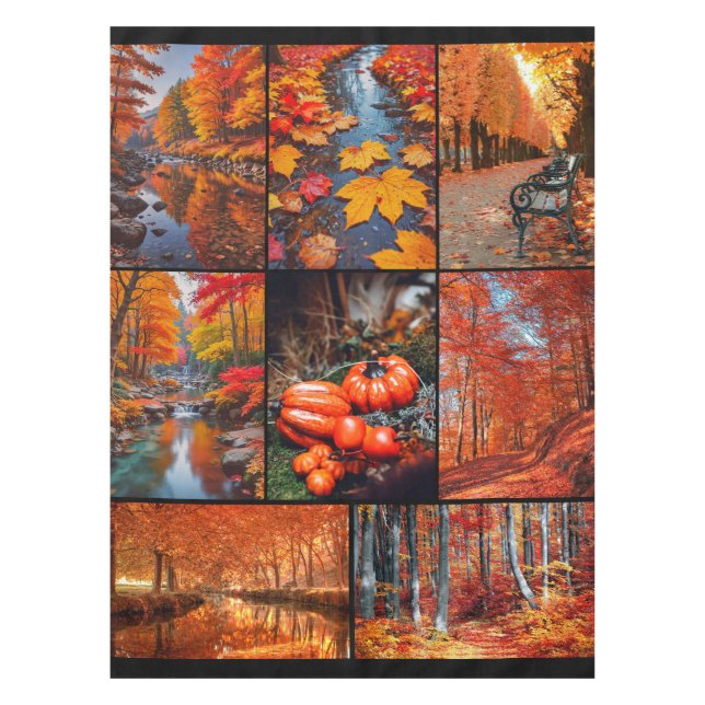 Nappe Automne Automne Paysage Photo Collage Art (Devant)