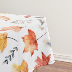 Nappe Automne Feuilles Terracotta Brown Boho Motif
