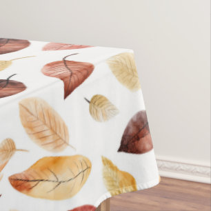 Nappe Automne Feuilles Terracotta Brown Boho Motif