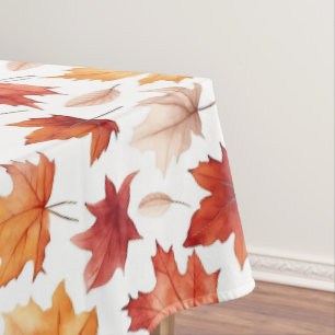 Nappe Automne Feuilles Terracotta Brown Boho Motif