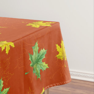 Nappe Automne Jaune et Feuilles verts