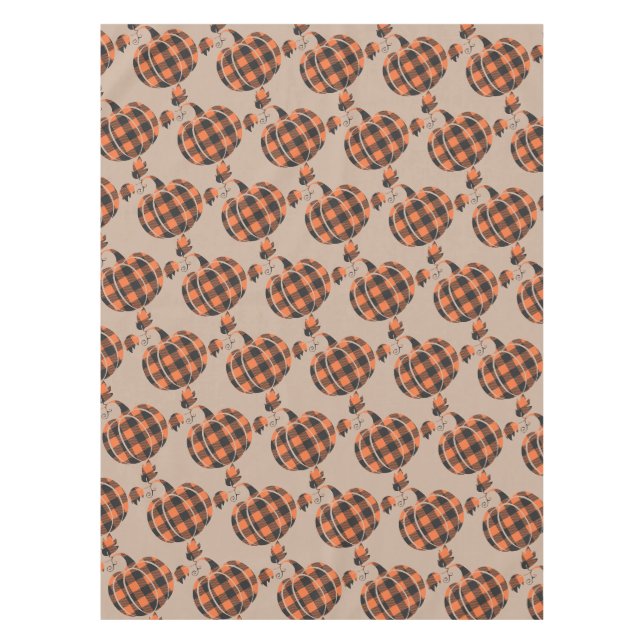 Nappe Automne Orange Et Noir Plaid Automne Citrouille (Devant)