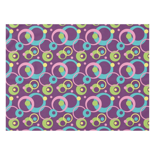 Nappe aux Cercles Violets Funky (Devant (Horizontal))