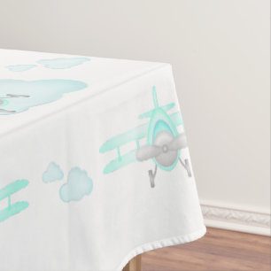 Nappe Avion Bleu Enfants Vol Aéronautique Anniversaire