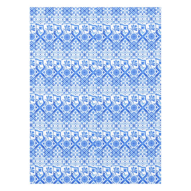 Nappe Azulejo bleu et blanc Motif Azul espagnol (Devant)