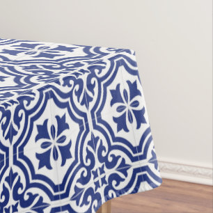 Nappe Azulejo Espagnol Traditionnel Bleu et Blanc