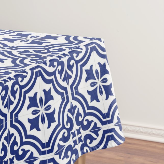 Nappe Azulejo Espagnol Traditionnel Bleu et Blanc (In Situ)
