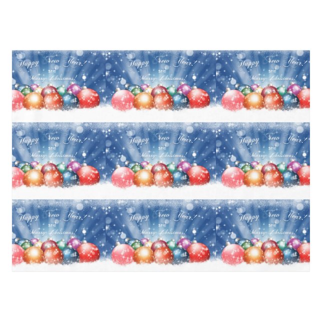 Nappe Babioles de bonne année et de Joyeux Noël (Devant (Horizontal))