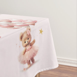 Nappe baby shower fille de l'ours en peluche rose
