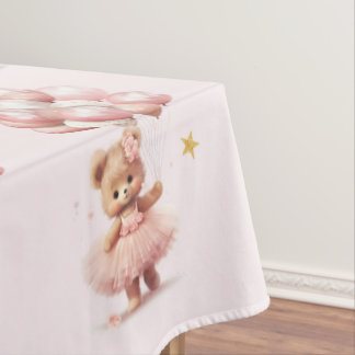 Nappe baby shower fille de l'ours en peluche rose