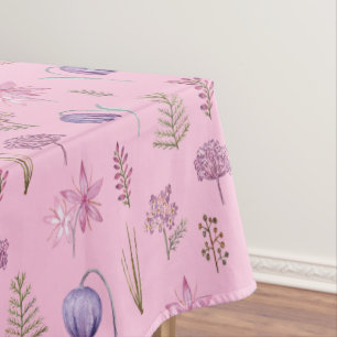 Nappe Baby shower moderne violet rose Fleur sauvage