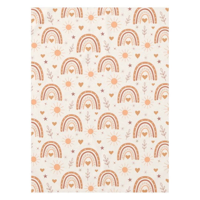 Nappe Baby shower motif en arc-en-ciel en terre cuite (Devant)