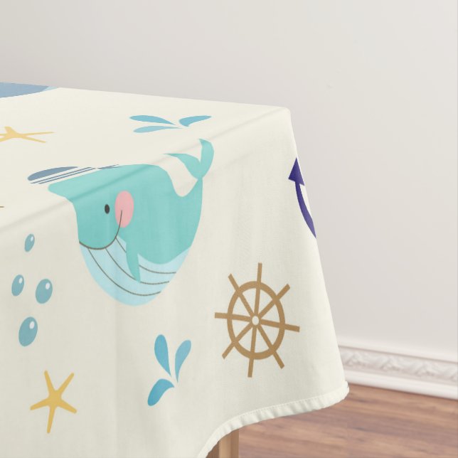 Nappe Baleine Pastel & Nautical Sea Party Design (In Situ)