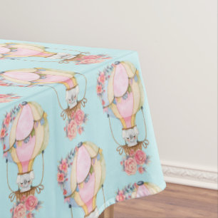Nappe Ballons d'air chaud mignon avec Motif d'aquarelle 