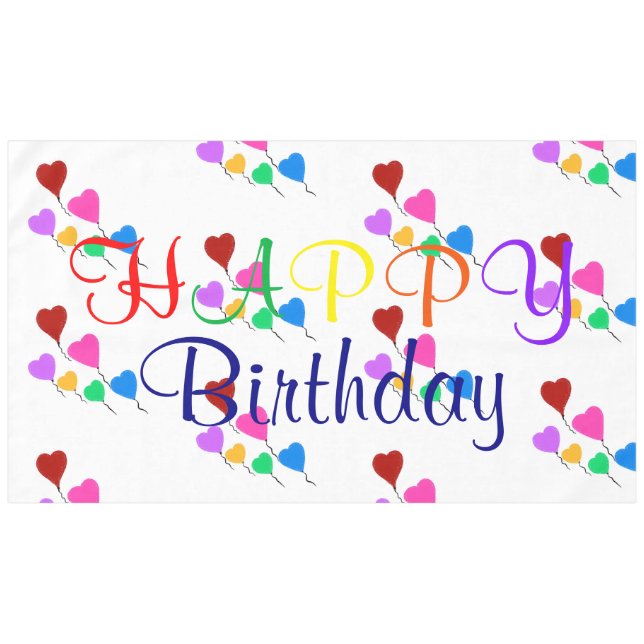 Nappe Ballons en forme de cœur pour anniversaire (Devant (Horizontal))