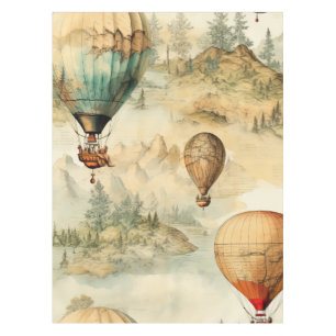 Nappe Balloon vintage à air chaud dans un paysage serein