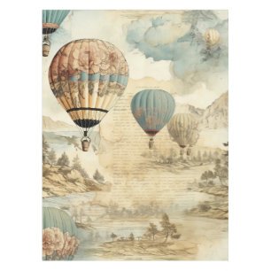 Nappe Balloon vintage à air chaud dans un paysage serein
