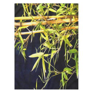 Nappe Bambou Foliage Art Tropical Sur Noir