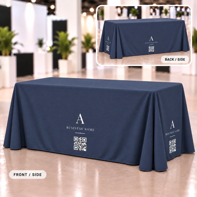 Nappe Banderole de table à code QR pour entreprise en bl (Créateur téléchargé)