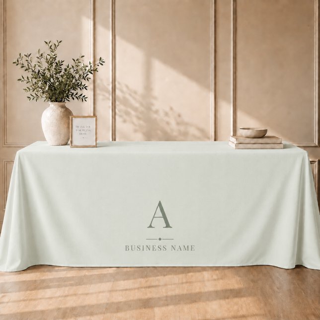 Nappe Banderole de table verte sauge pour entreprise (Créateur téléchargé)