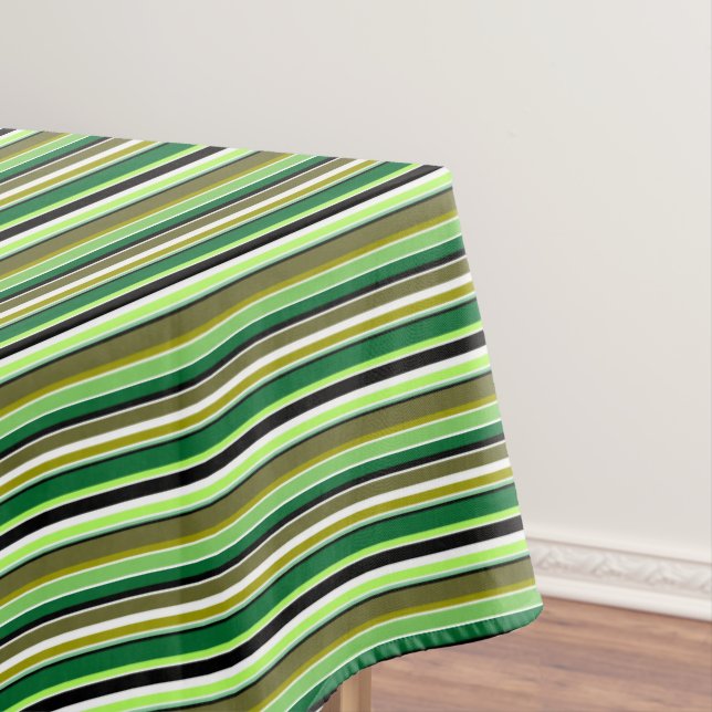 Nappe Bandes blanches vert mignonne (In Situ)