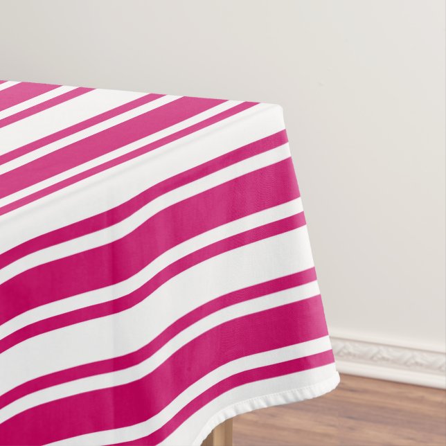 Nappe Bandes de bonbons cerises et blanches (In Situ)