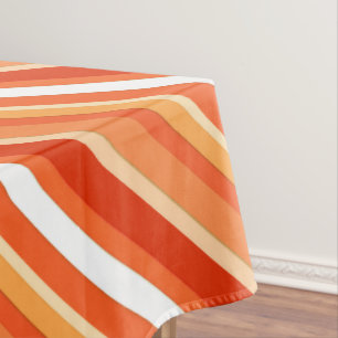 Nappe Bandes de bonbons en couches - orange et blanc
