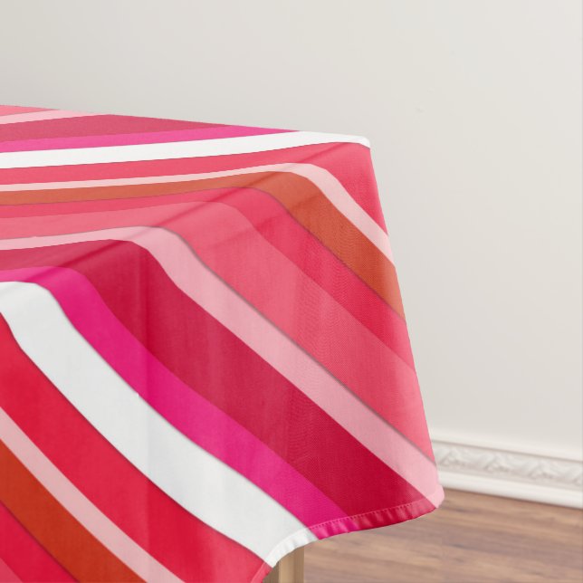 Nappe Bandes de bonbons en couches - rouge, rose et blan (In Situ)