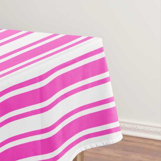 Nappe Bandes de bonbons roses et blancs chauds (In Situ)