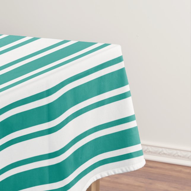 Nappe Bandes de bonbons turquoises et blanches (In Situ)