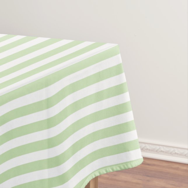 Nappe Bandes de bonbons vert pâle et blanc (In Situ)
