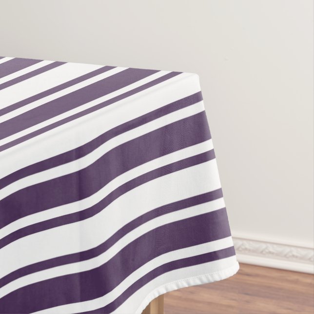 Nappe Bandes de bonbons violettes foncées et blanches (In Situ)