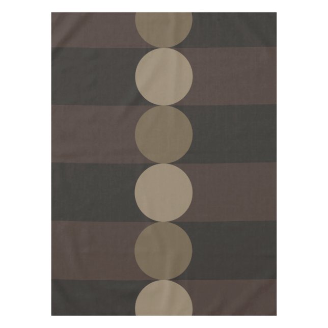 Nappe Bandes de géométrie rétro Cercles d'or noir (Devant)