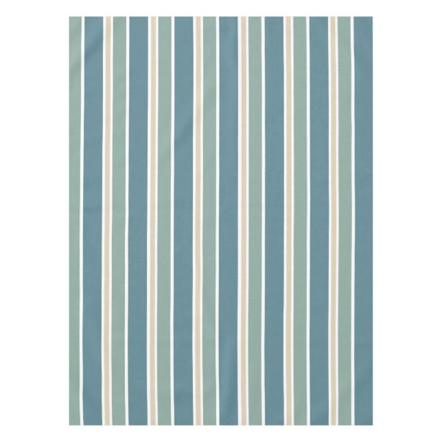 Nappe Bandes du milieu du siècle rétro Ocean Green (Devant)
