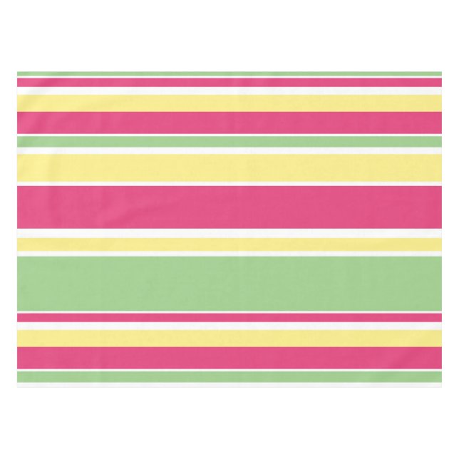 Nappe Bandes roses, vertes et jaunes (Devant (Horizontal))