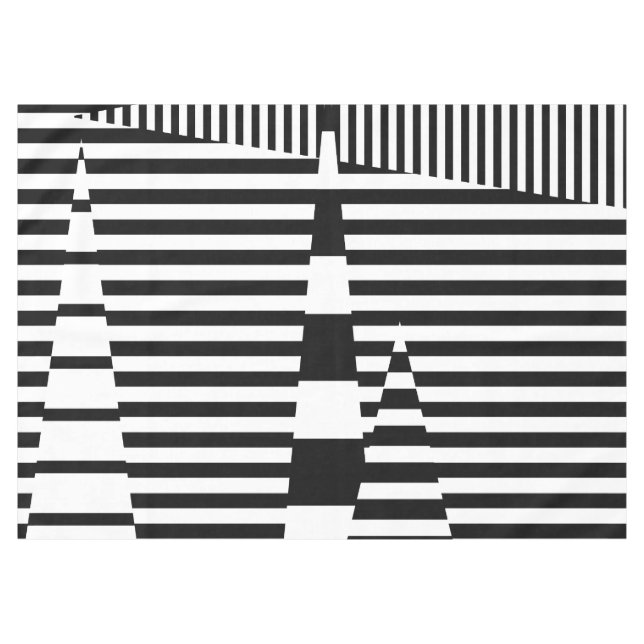 Nappe Bandes sur bandes en noir et blanc (Devant (Horizontal))