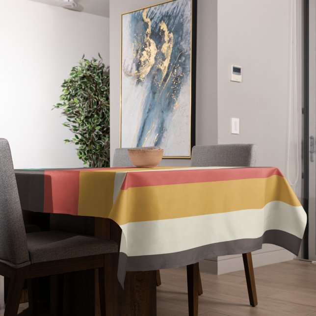 Nappe Bandes vintages de couleurs claires (table cloth)