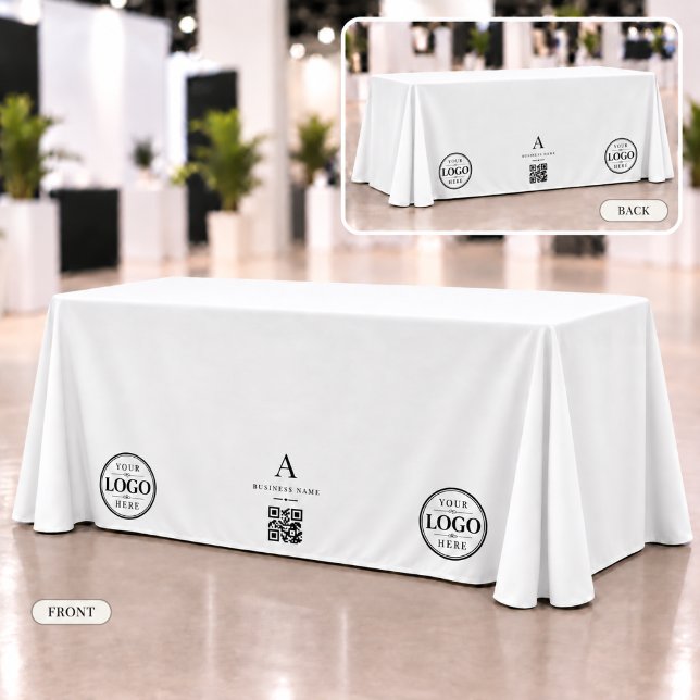 Nappe Bannière de table avec code QR et logo d'entrepris (Créateur téléchargé)