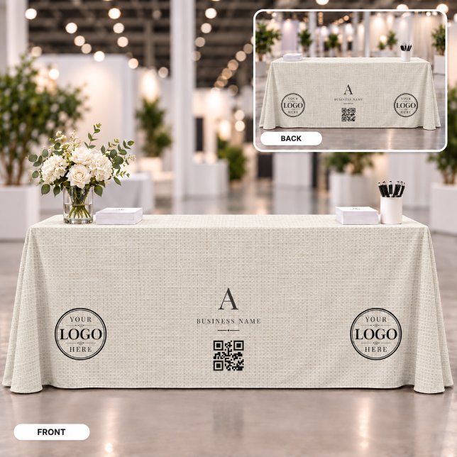 Nappe Bannière de table de code QR de logo d'entreprise  (Créateur téléchargé)