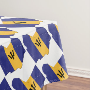 Nappe BARBADOS CARTE DU DRAPEAU Style Patriotique