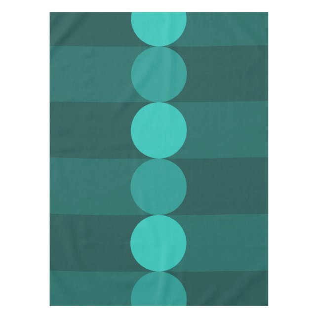Nappe Barrages de géométrie rétro Cercles Turquoises (Devant)
