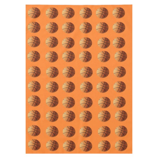 Nappe Basketballs Orange Motif Sur Orange, (Devant)
