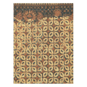 Nappe Batik Kawung vintage indonésien à motif rustique